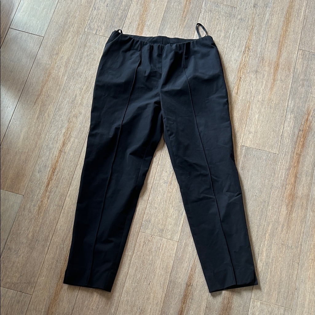 Basler Black Stretch Dress Trousers Elastic Band Cotton Blend No Wrinkle 36